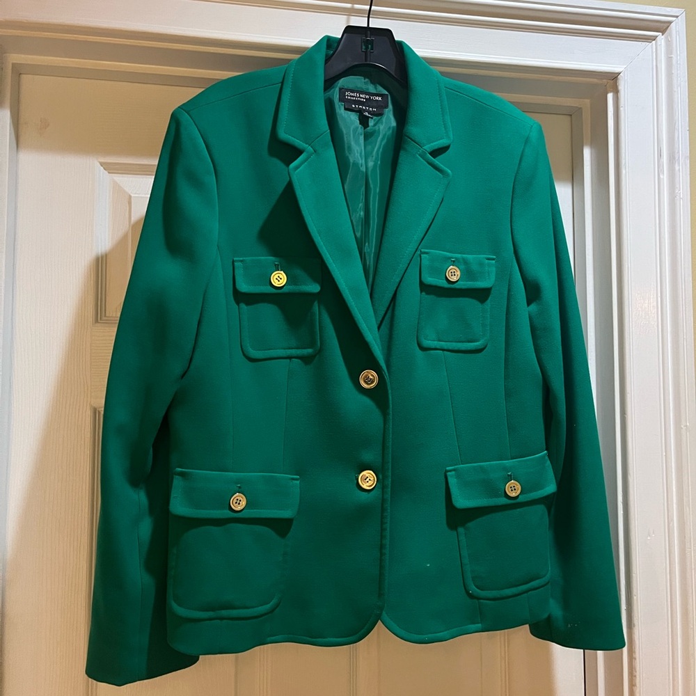 Kelly Green Blazer with Gold Buttons